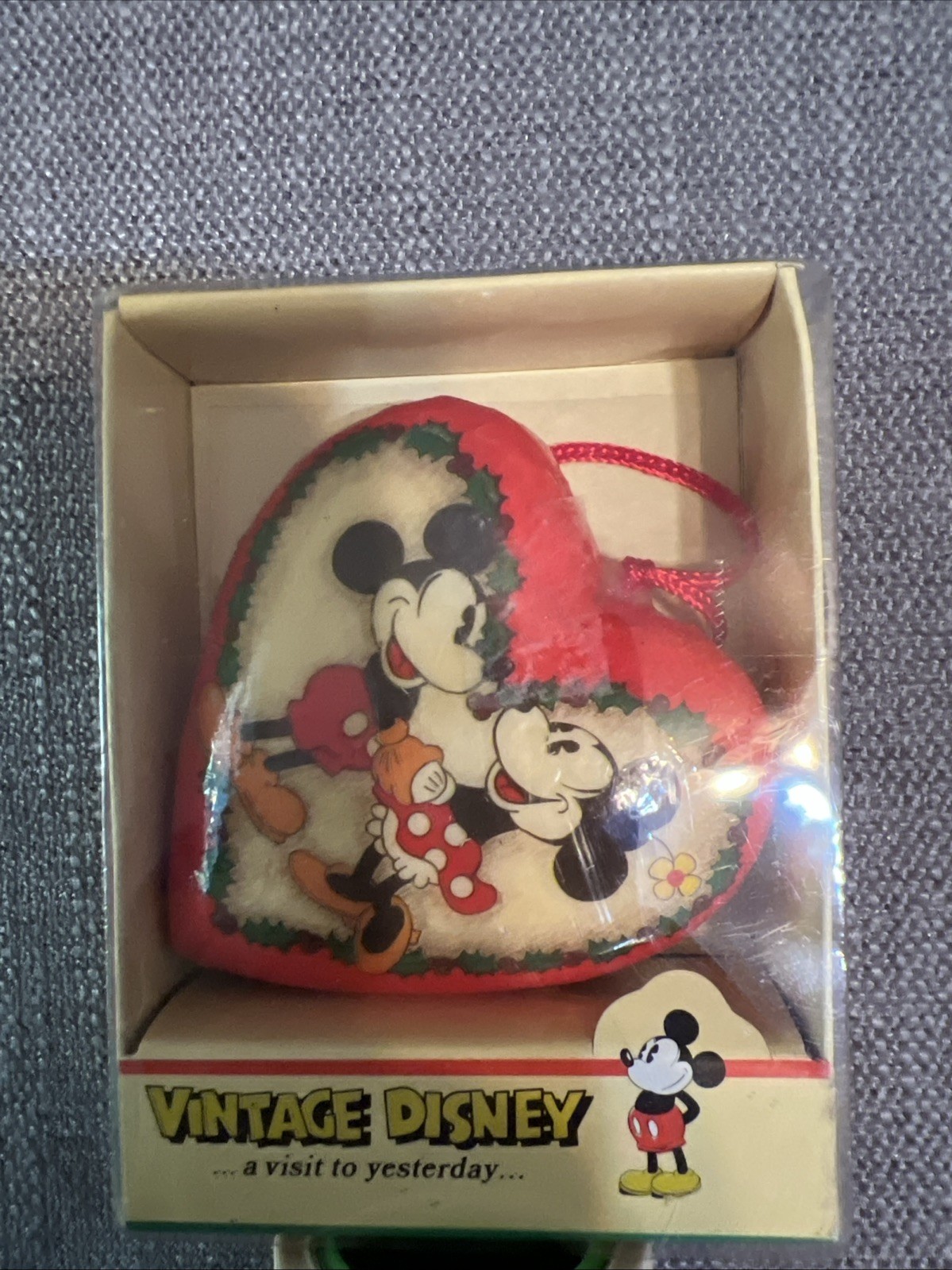 Vintage Disney Mickey and Minnie Heart Ornament Kurt S Adler Santa's World