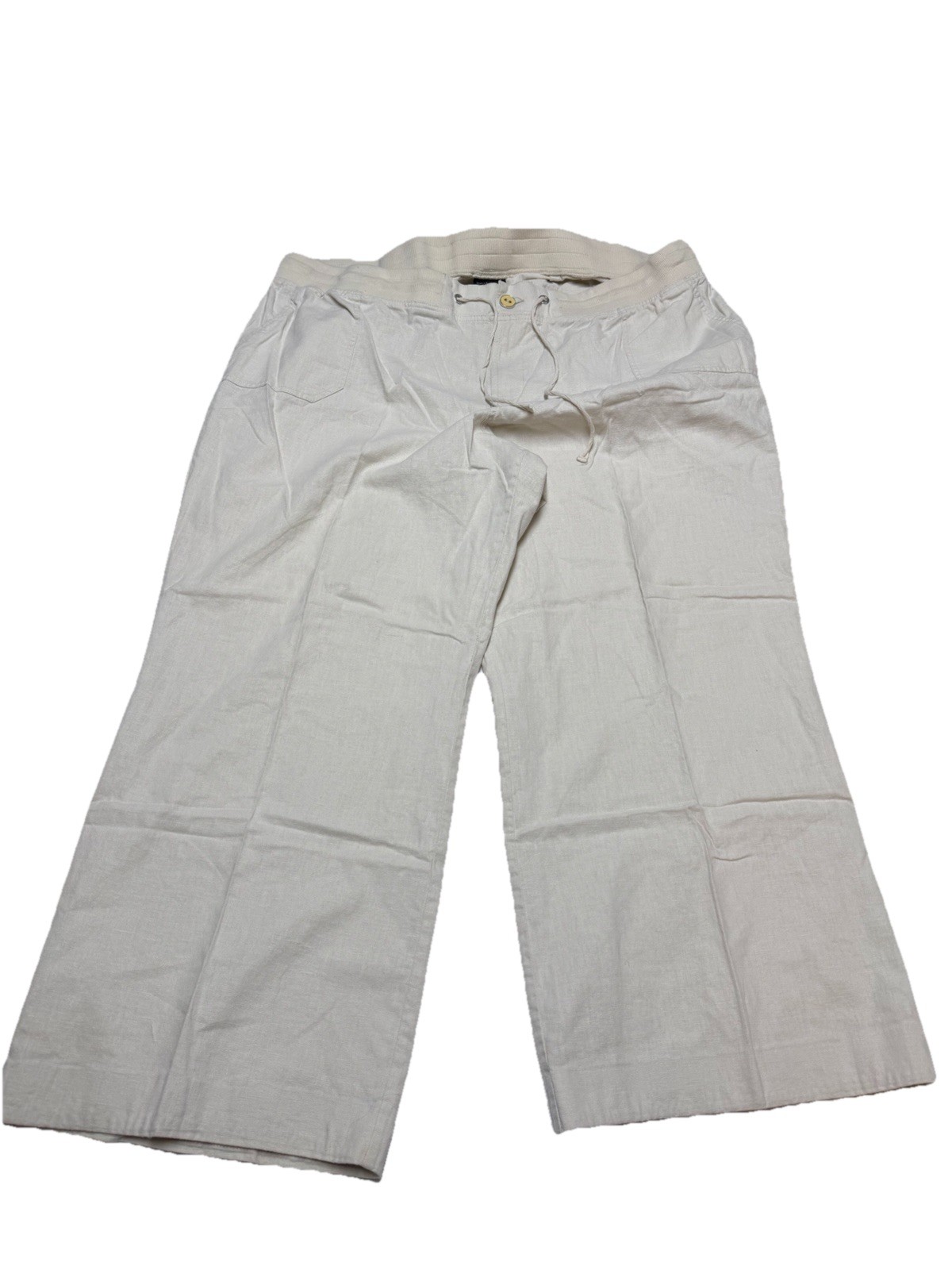 Lane Bryant Beige Wide Leg Pull-On Pants 26 Stretch Career Business Casual