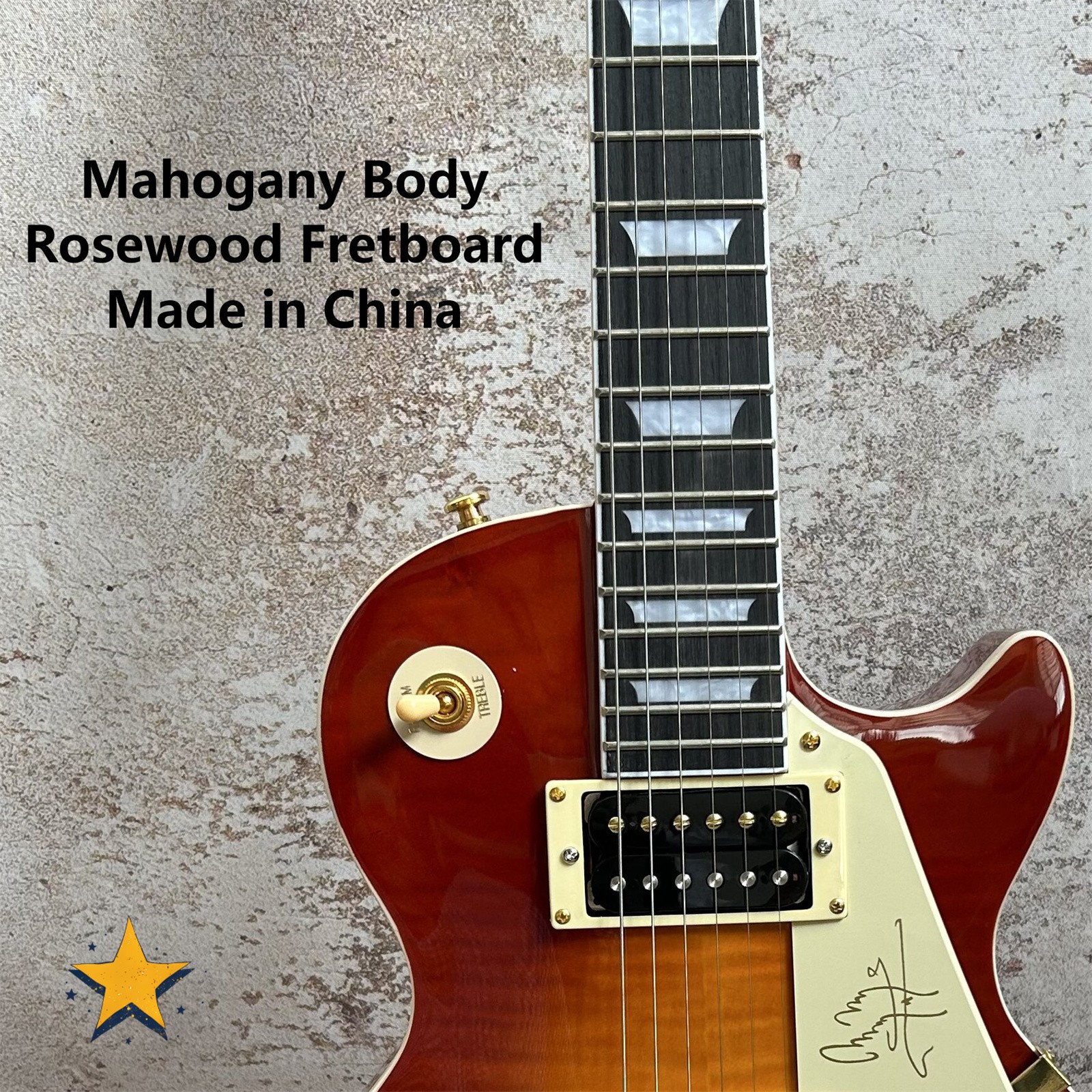 Clearance Sale on Custom Brand Electric Guitar with HH Pickups Cherry Sunburs