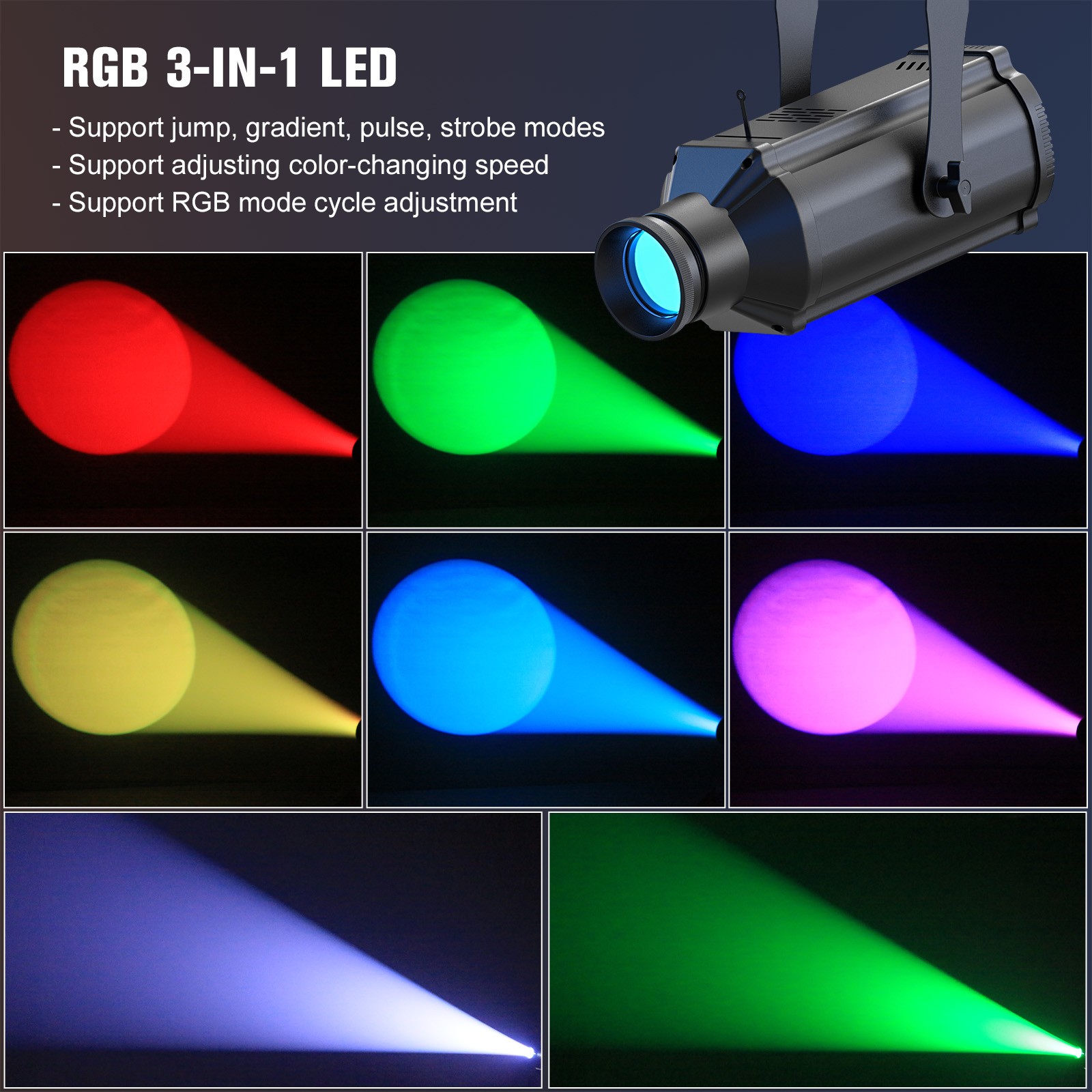 COB RGB 200W COB Beam Stage Light Manual focus DMX Show Party Disco DJ Lighting
