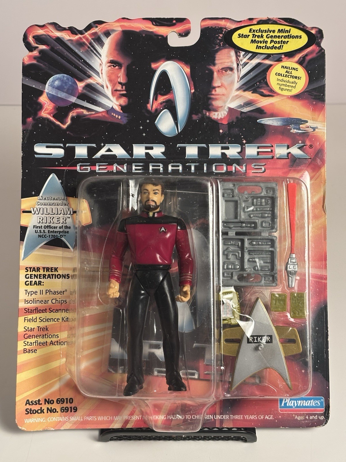 Playmates Star Trek Generations Lieutenant Commander William Riker 1994 Figure