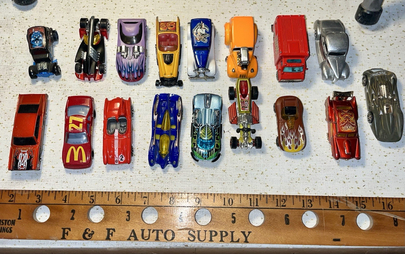 Lot of 17 vintage die-cast Hot Wheels toy cars Including A Variety Of Models