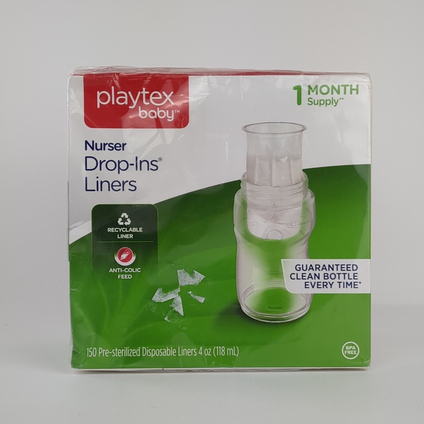 Playtex Baby Drop-Ins Liners for Nurser Bottles 4 oz 150 Count Sealed Box