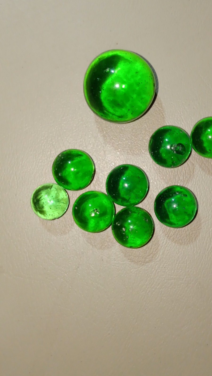 Green Glass Machine Made Glass Toy Marbles Set Collection for Ages 4-11 Years