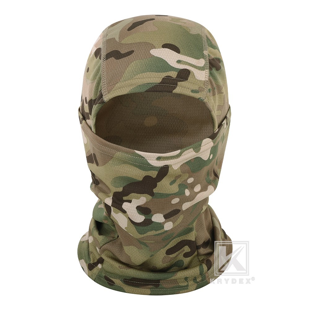 KRYDEX Tactical Face Mask Balaclava Full Head Neck Wrap Quick Dry MC Camo
