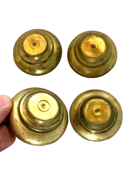 4 rosette old style small solid Brass BED round covers  2.1/4 " wide 55 mm