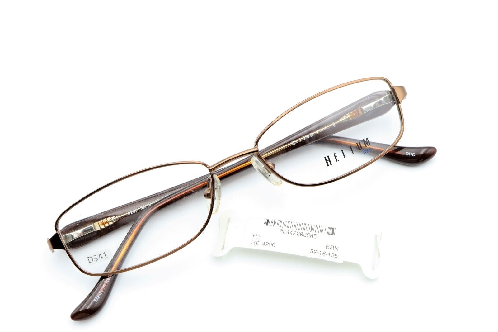 HELIUM Paris 4200 Brown 52-16-135 Eyeglass Frames Flex Hinges D341