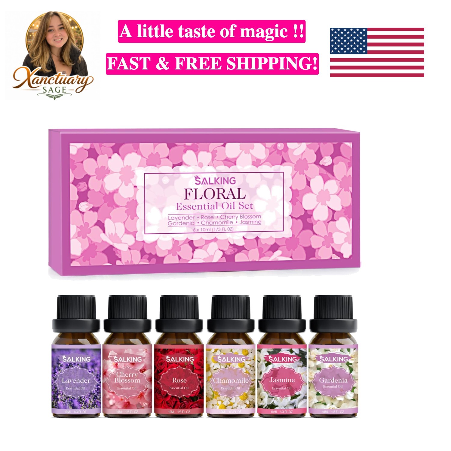 Floral Essential Oils Set,  Pure and Natural Essential Oils, Fragrance Oil Sc...