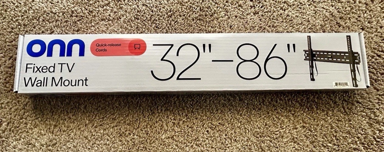 onn Fixed TV Wall Mount for 32" to 86" TVs, holds up to 120 lbs