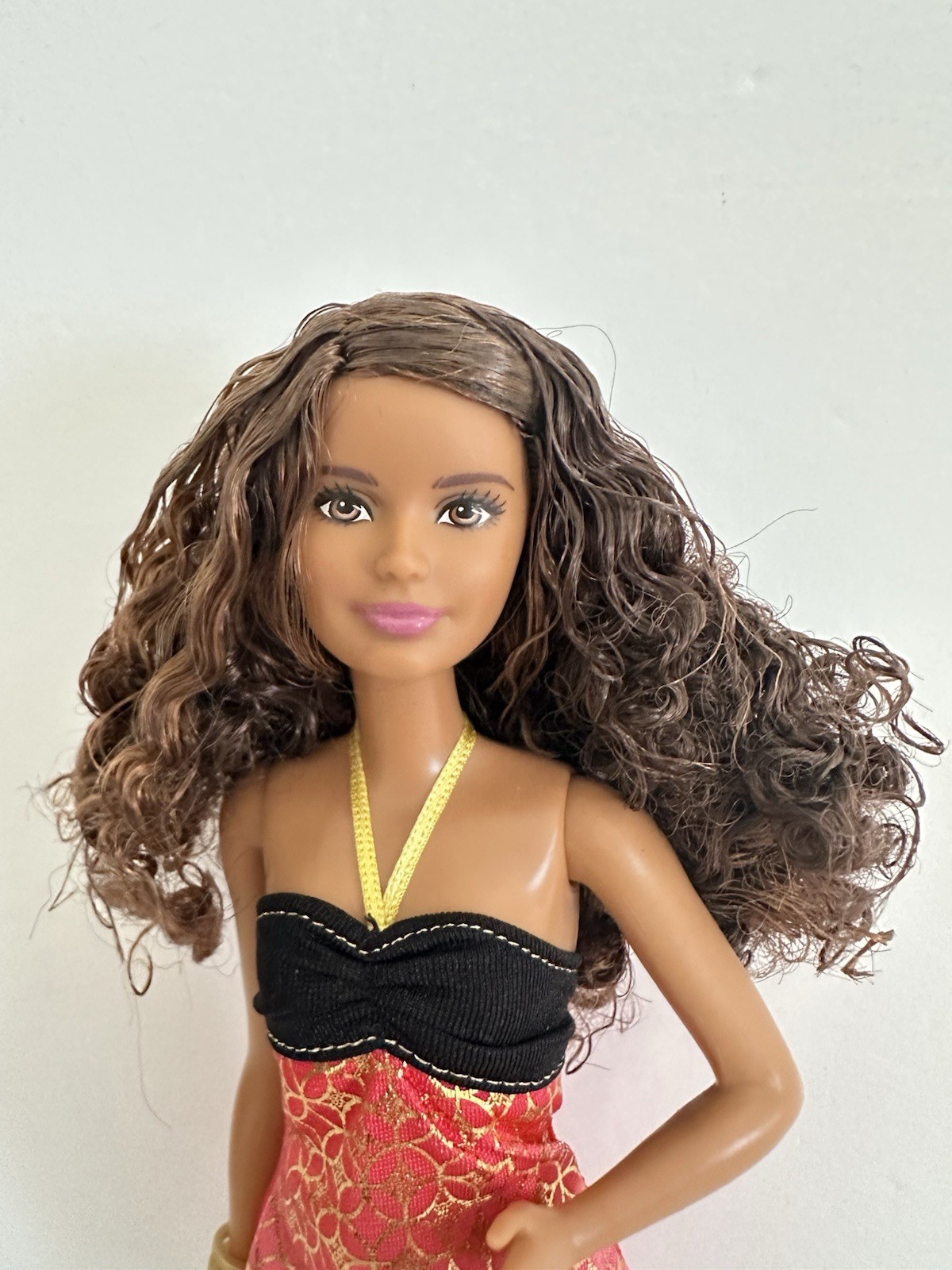 Barbie Fashionistas Petite Doll # 24 Crazy For Coral No Shoes 2016