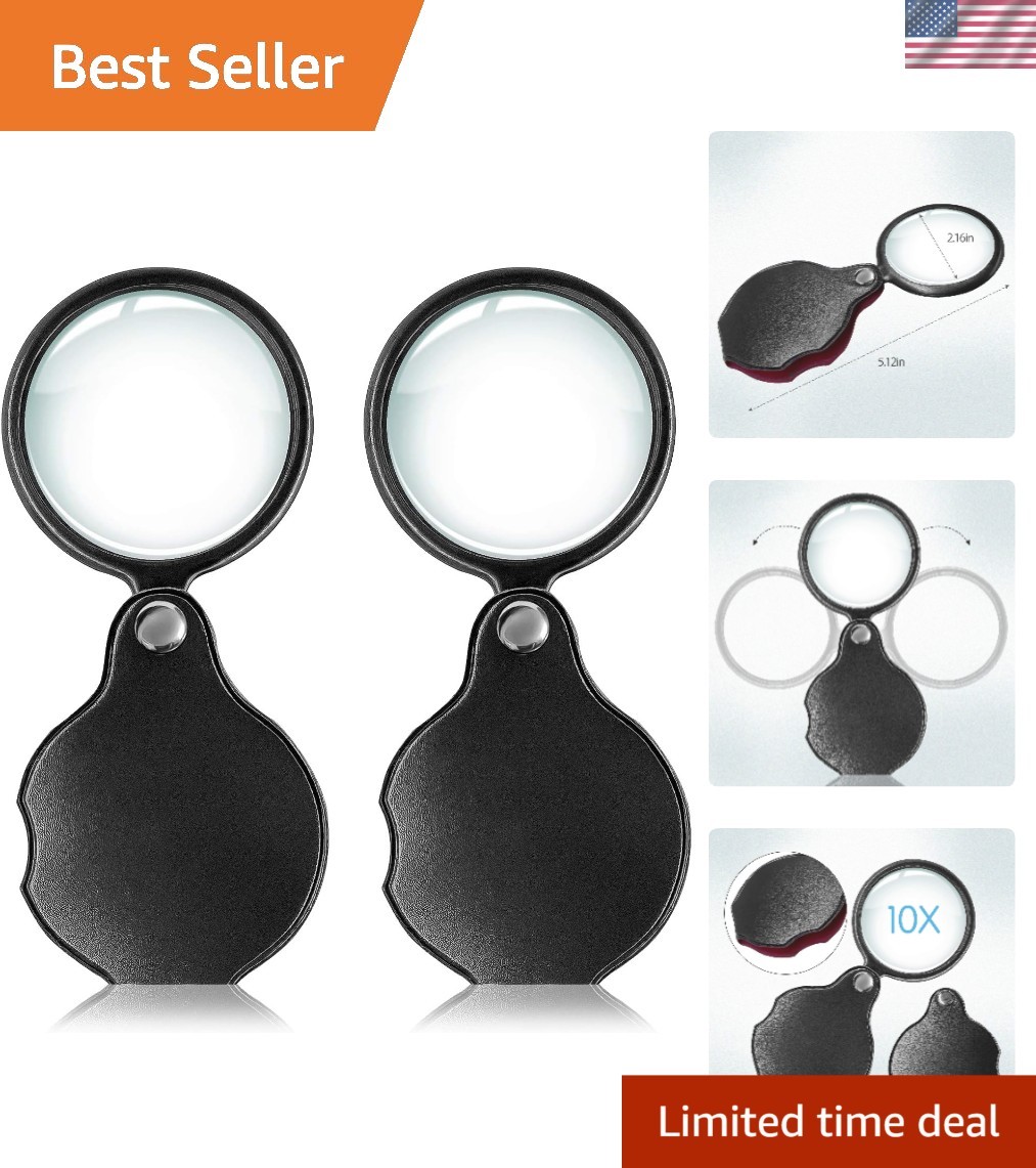 Lightweight 10x Magnifying Glass Set - Perfect for Hobbyists & Antique Lovers