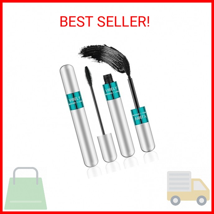 2 in 1 Mascara 5x Longer Waterproof Lash Cosmetics Natural Lengthening and Thick