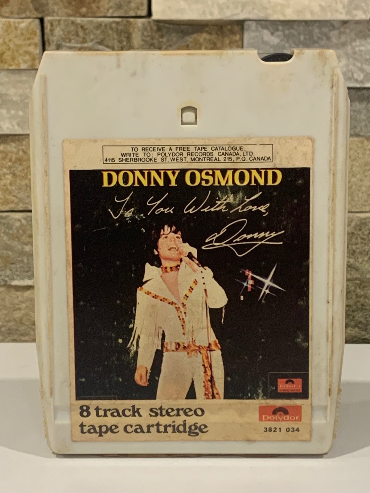Donny Osmond 8-Track Tape Cartridge To You With Love Polydor White Stereo Pop