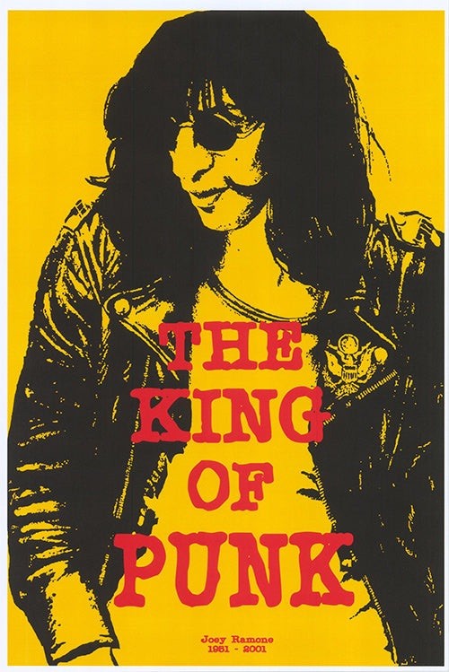 The King Of Punk Poster Yellow Black Red Music Wall Art 12x8in Metal Sign