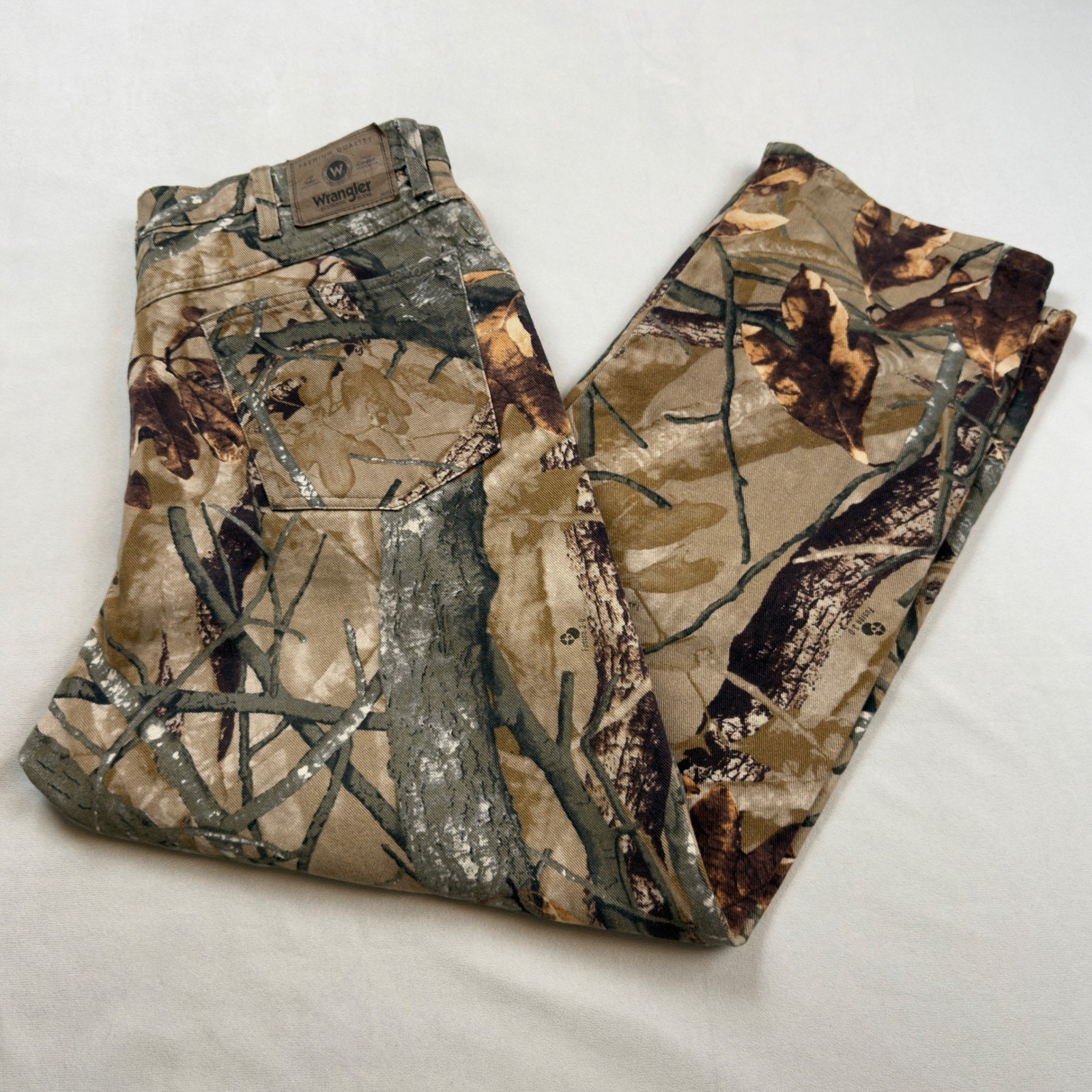 Wrangler Mens Authentic Real Tree Camo Double Knee Pants 38x30 97GR1FS Brown