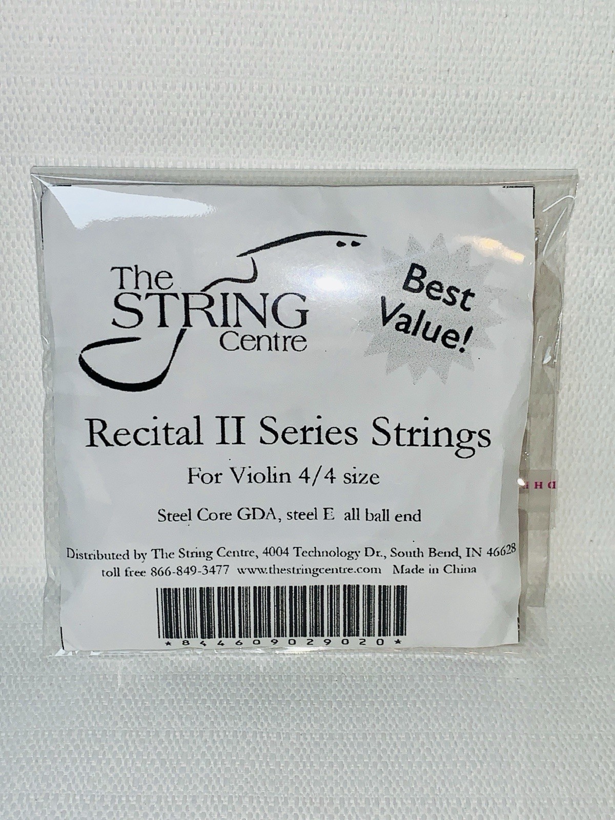 String Centre Recital II Series Strings for Violin 4/4 Size 4pk Steel Core NEW