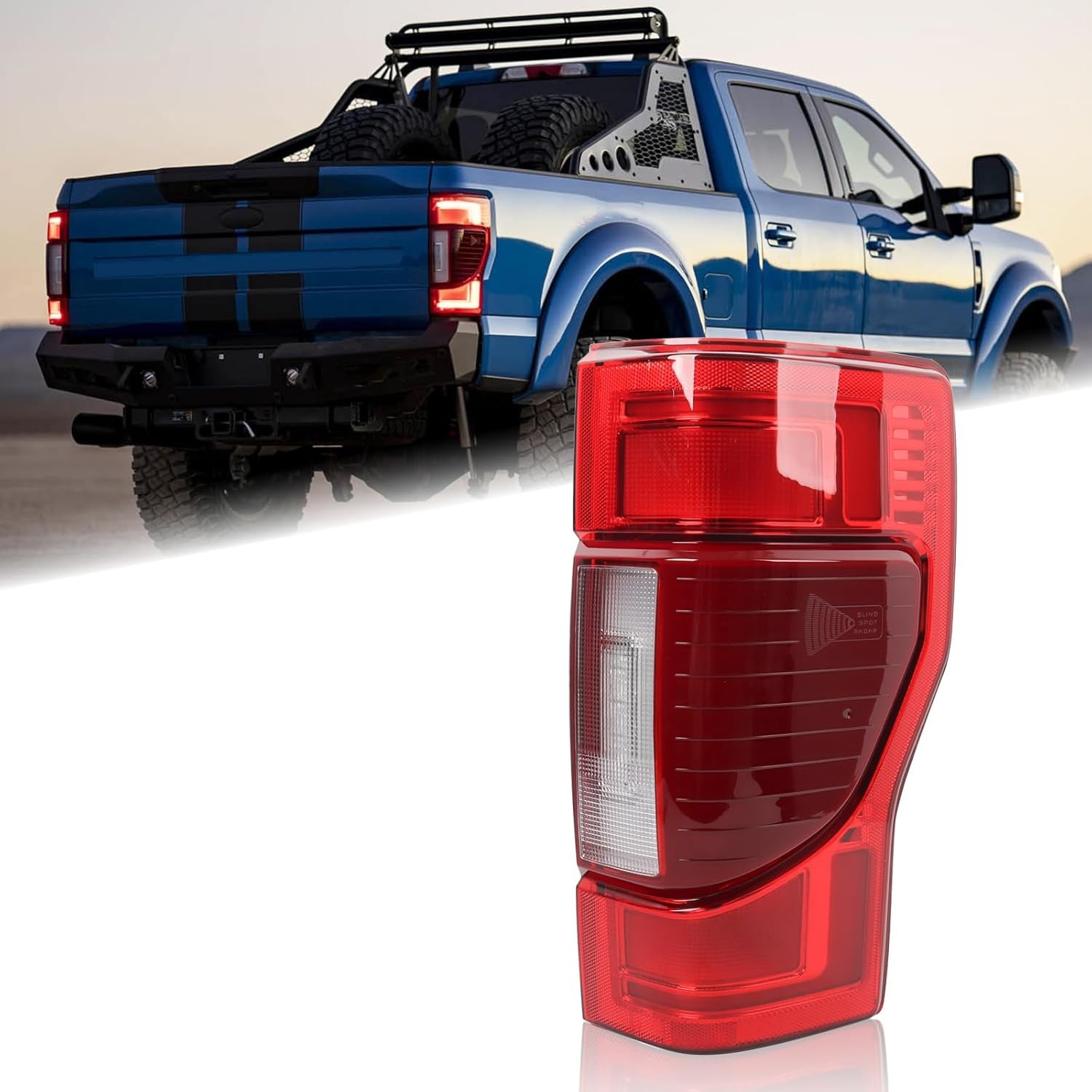 RH FULL LED W/Blind Spot Tail Light Fit for 2020 2021 2022 Ford F250 F350 F450 F