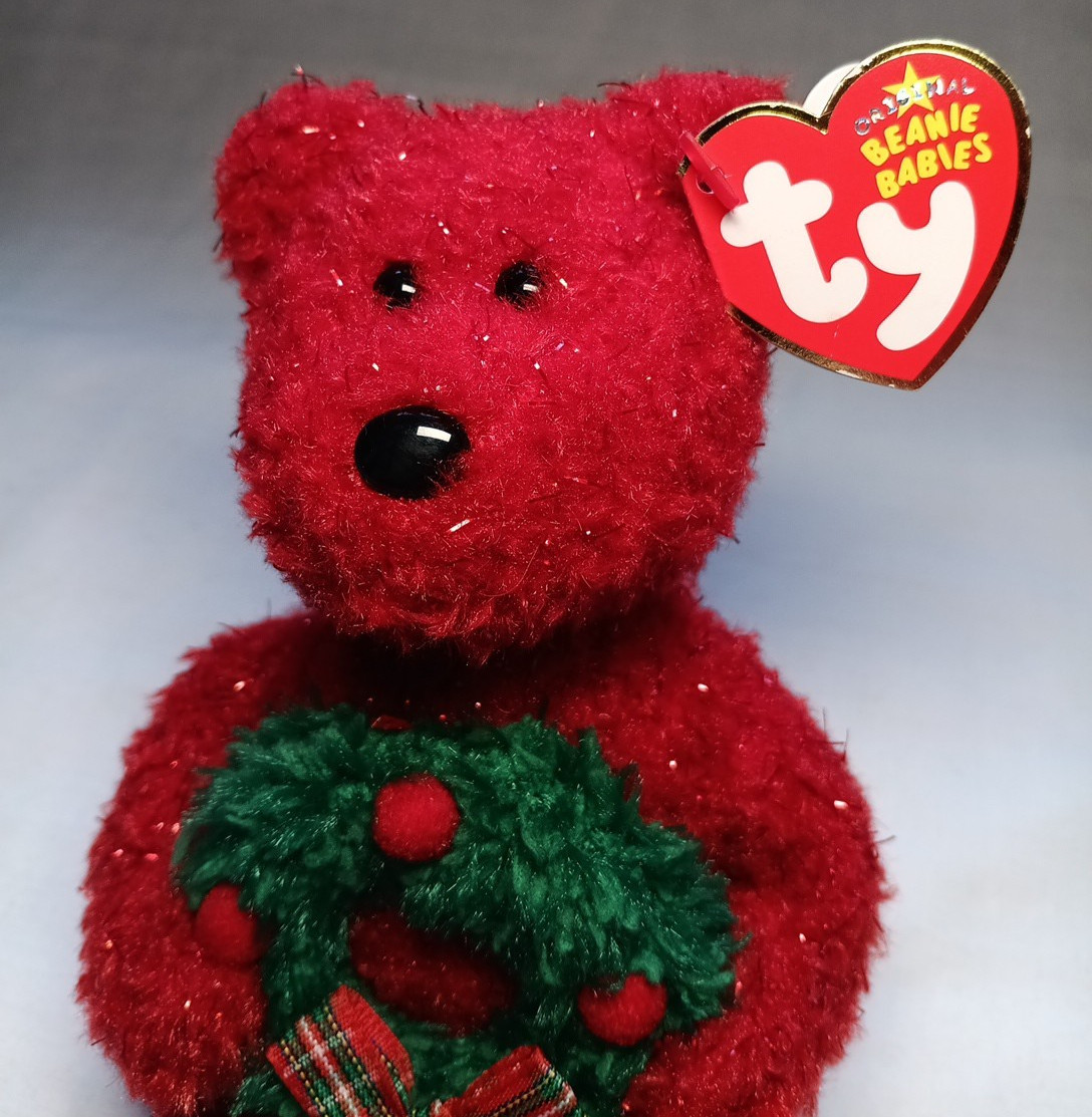 Ty Beanie Baby 2006 Holiday Teddy Bear Christmas Xmas Festive Wreath
