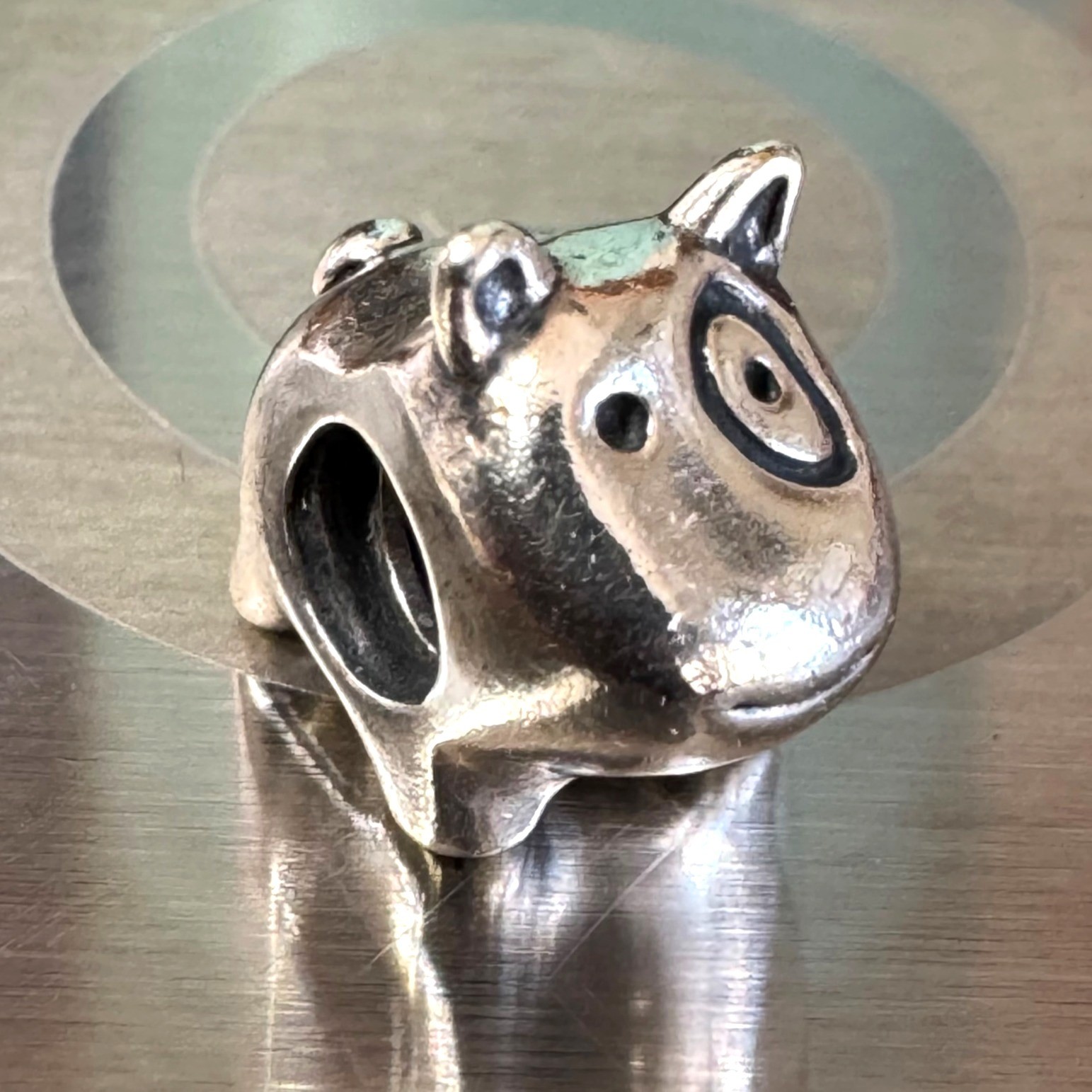 VTG Pandora Three Dimensional Dog Slide Charm Sterling Silver 925 Size 0.5'' Len