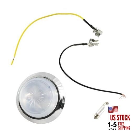  Round Dome Light Base & Lens with Bulb & Wire leads Compatible with 1971-1981 