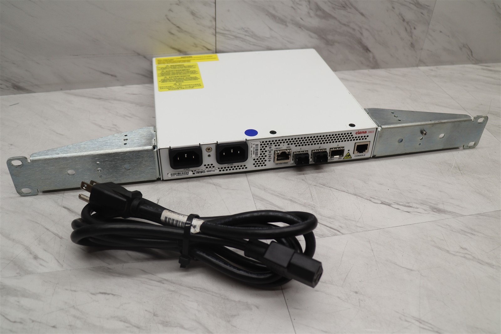 Ciena 3903 170-3903-900 Gigabit Ethernet Managed Switch w/ Ears & Power Cable