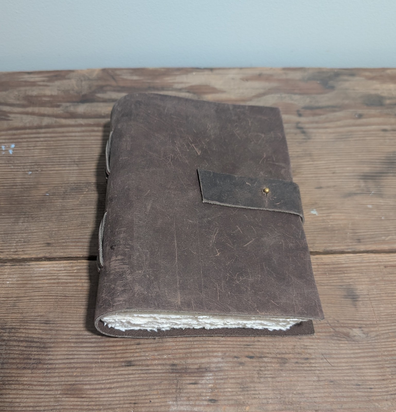 New Never Used Chocolate Oiled Leather Drawing Journal Or Notebook