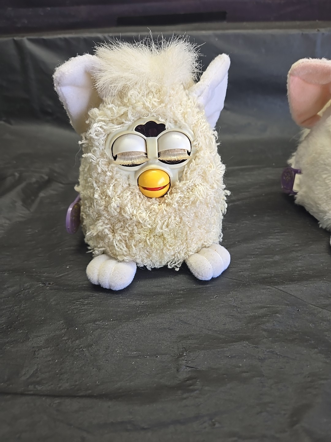 Vintage Furby Lot 2 Tiger Electronics White Furby Plush Toy Untested.