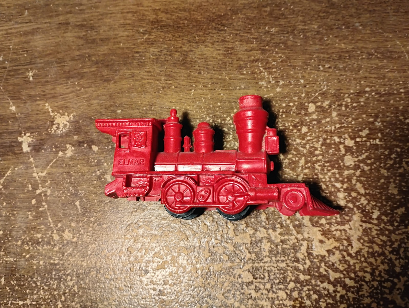 1950s Elmar promotional balloon powered plastic train red