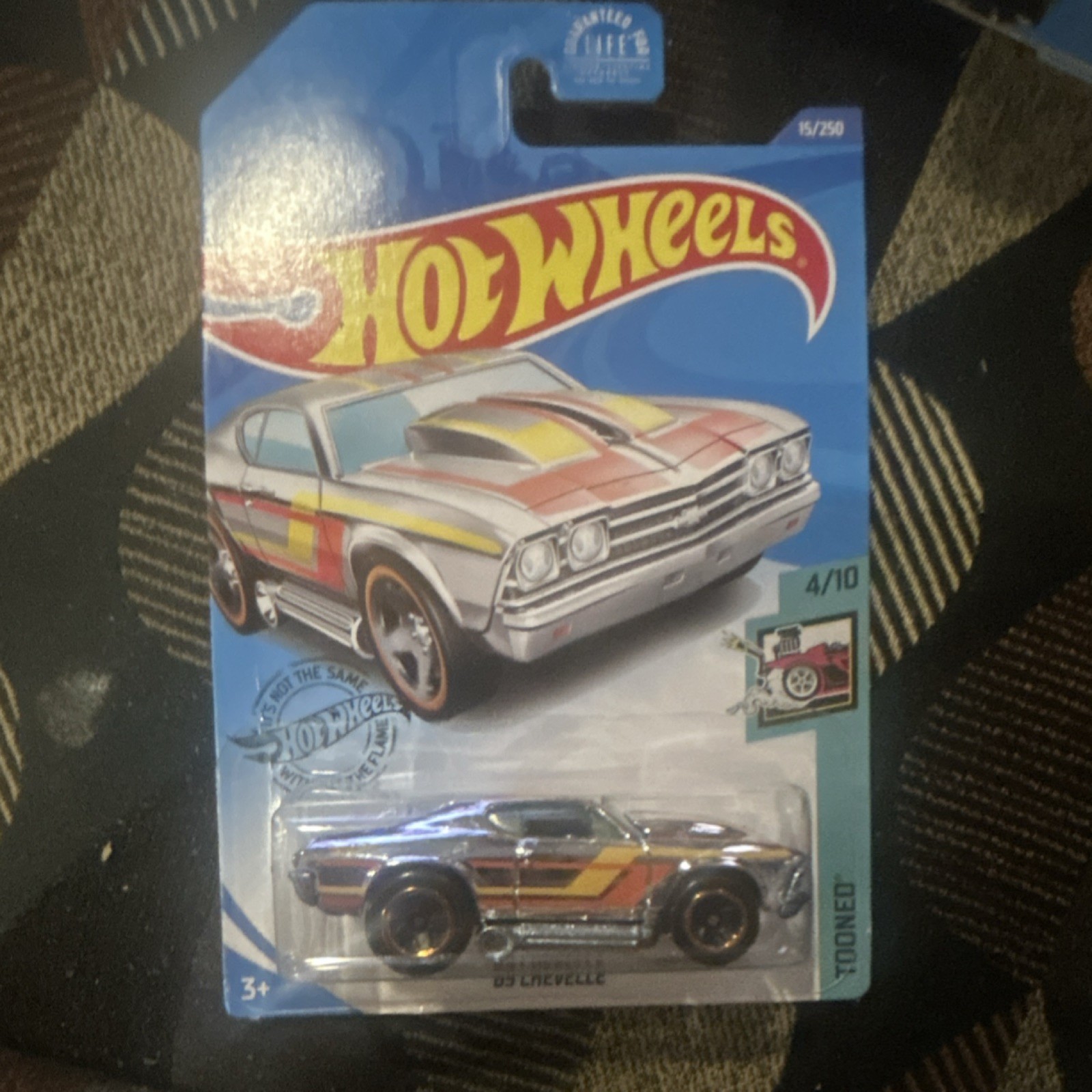 Hot Wheels 69 Chevelle HW Tooned 1:64 Diecast Car Silver Red Yellow 2021