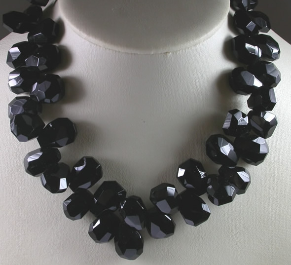 Statement  Bold Onyx Necklace Sterling Silver Handmade Wedding Mother of Bride