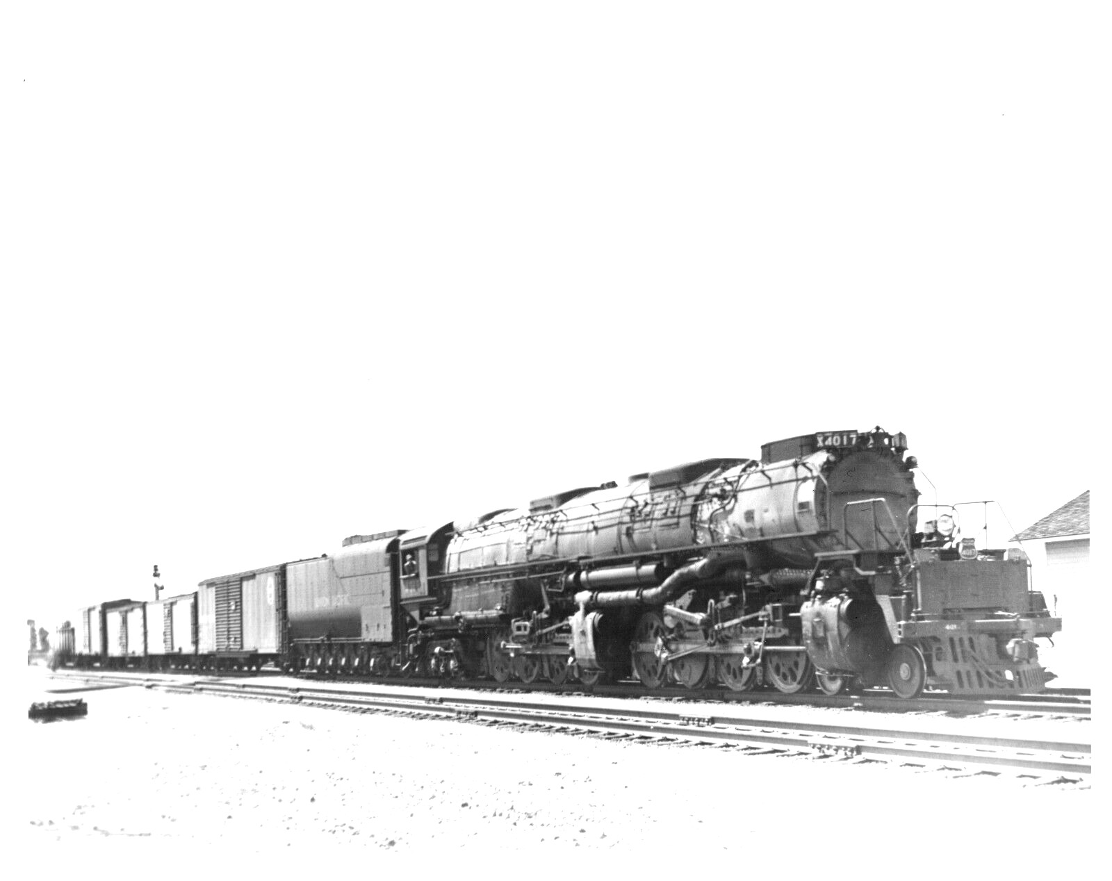 RAILROAD TRAIN UNION PACIFIC 4006X4 AT GRANITE WY 8/5/53 8 X 10 B & W PHOTOGRAPH