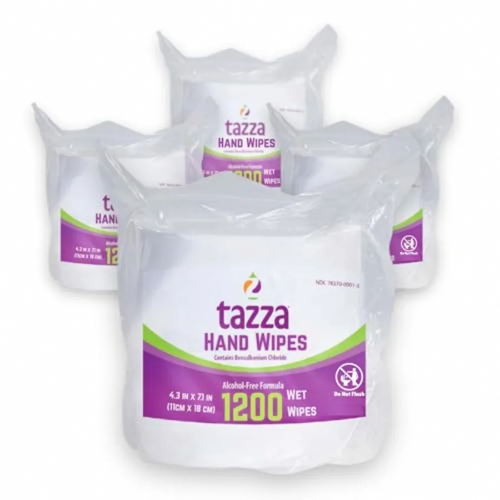 Tazza TAZZAWP1200 Wet Wipes - Bulk 4 x 1200 Ct Durable Pre-Saturated Cleaning