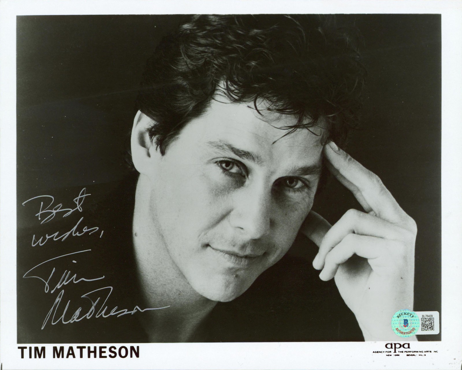 Tim Matheson The West Wing "Best Wishes" Authentic Signed 8x10 Photo BAS BL76429