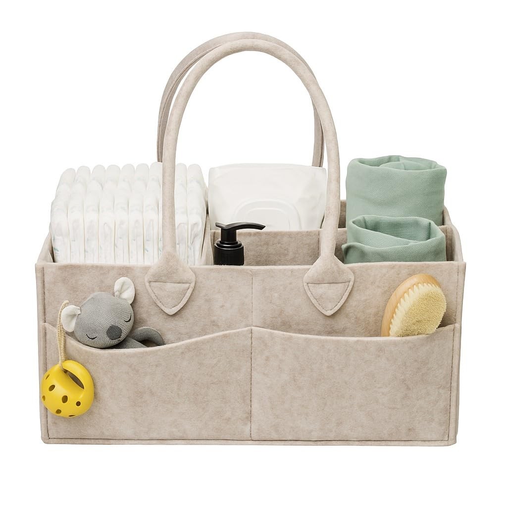 Baby Diaper Caddy Organizer - Nursery Storage Basket for Diaper Station, Baby...
