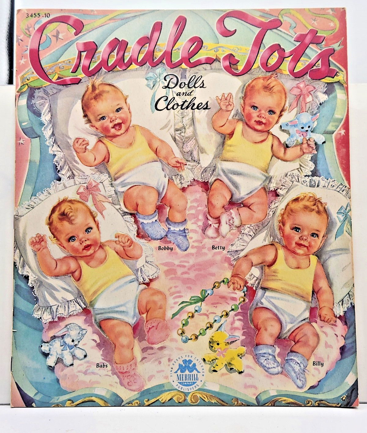 Cradle Tots Babies Cut-Out Paper Doll Book Merrill Publishing c.1945