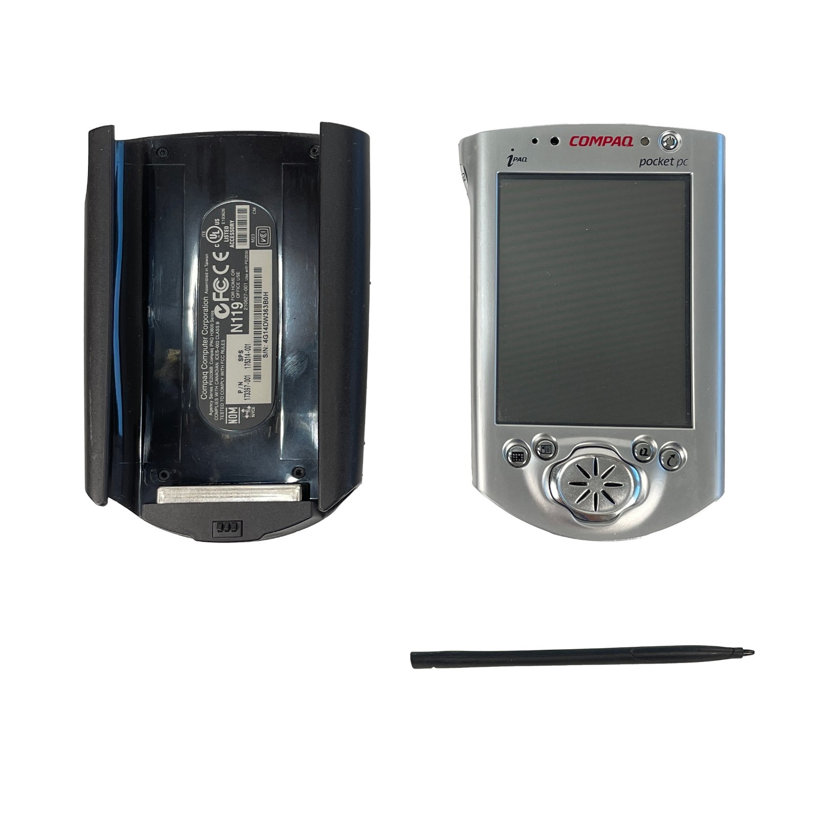 Compaq iPAQ H3600 3630 Pocket PC Handheld Touchscreen w/ Case & Pencil Untested