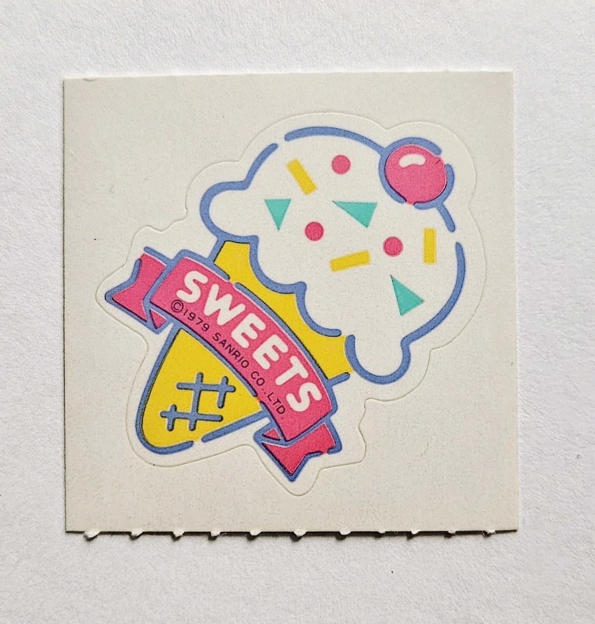 Vtg 70s Sanrio Sticker Sweets Ice Cream Cone 1979 