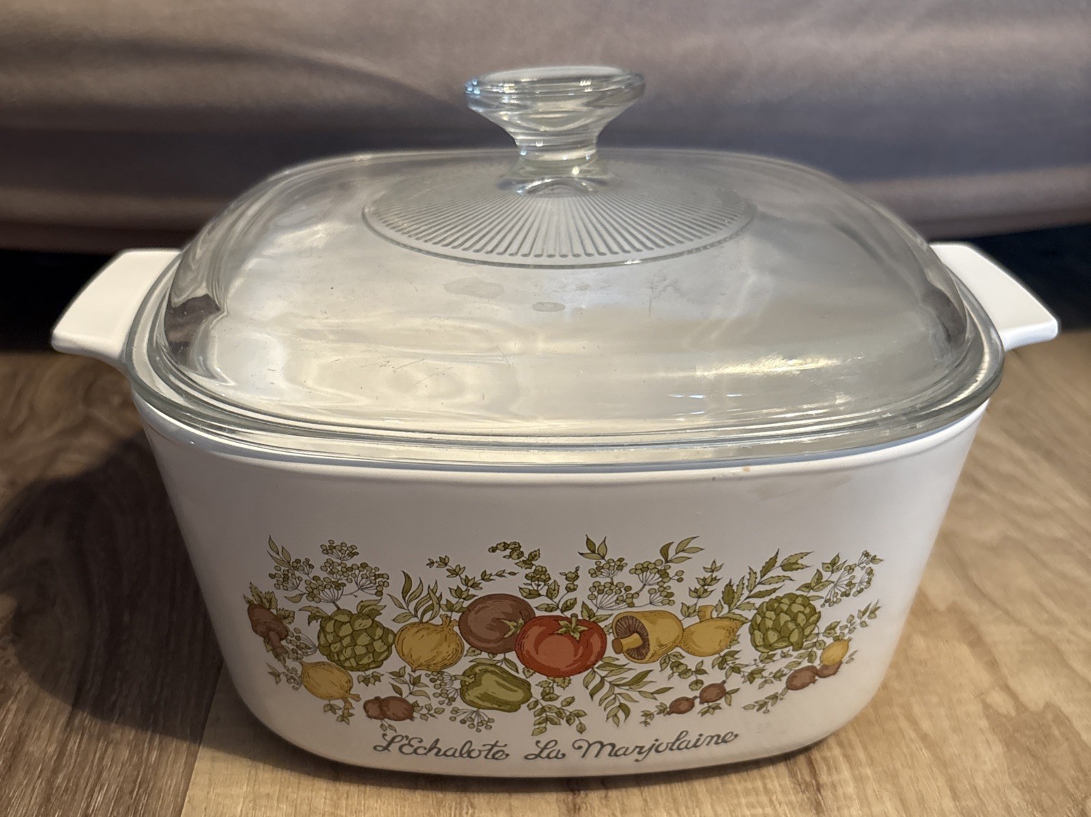Corning Ware A-3-B 3 Quart Spice Of Life L'Echalote La Marjolaine With Glass Lid