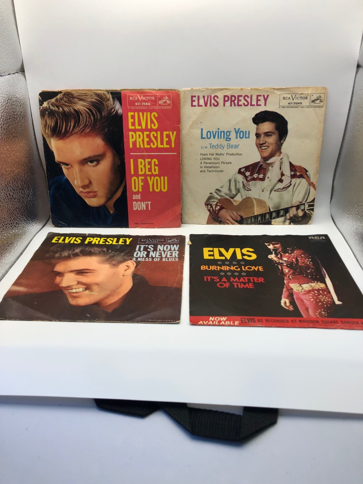 Elvis Presley Vintage 45 RPM Records Lot Of 4 With Picture Sleeves