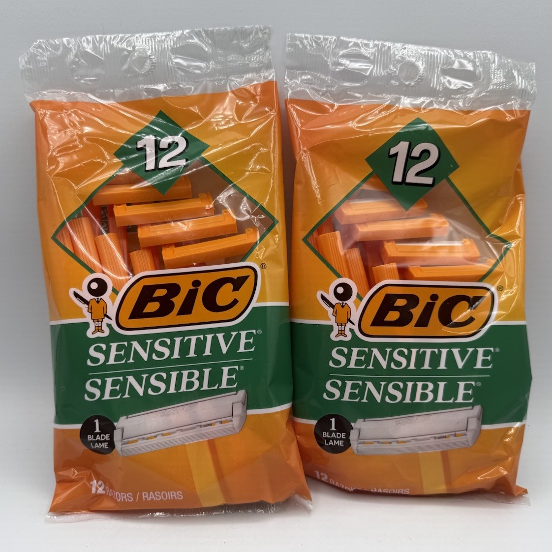 BIC Sensitive Disposable Shavers, 12 Count 1 Long Lasting Chromium Coated Blade