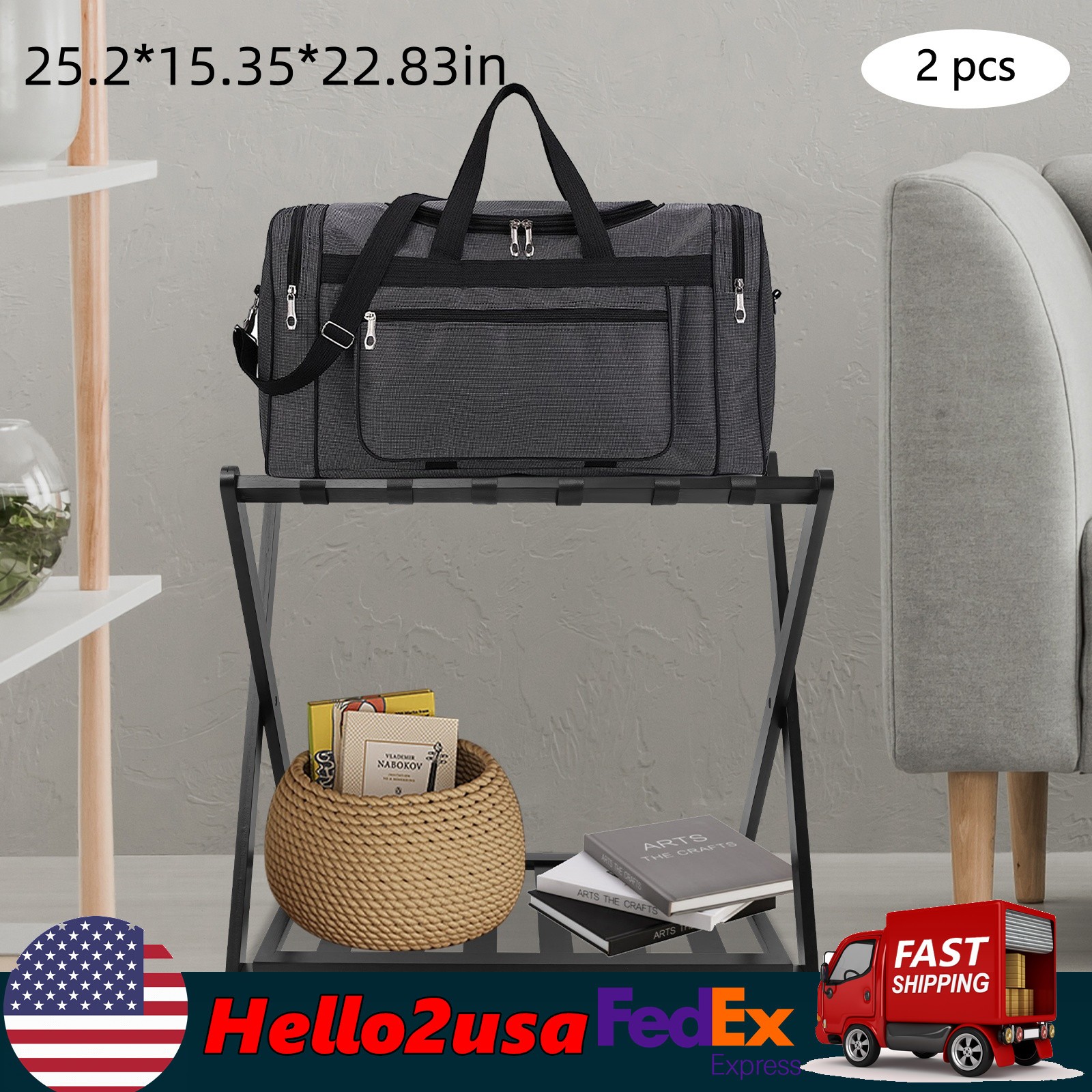 Luggage Rack 2 Pack Luggage Rack for Guest Room Folding Luggage Rack