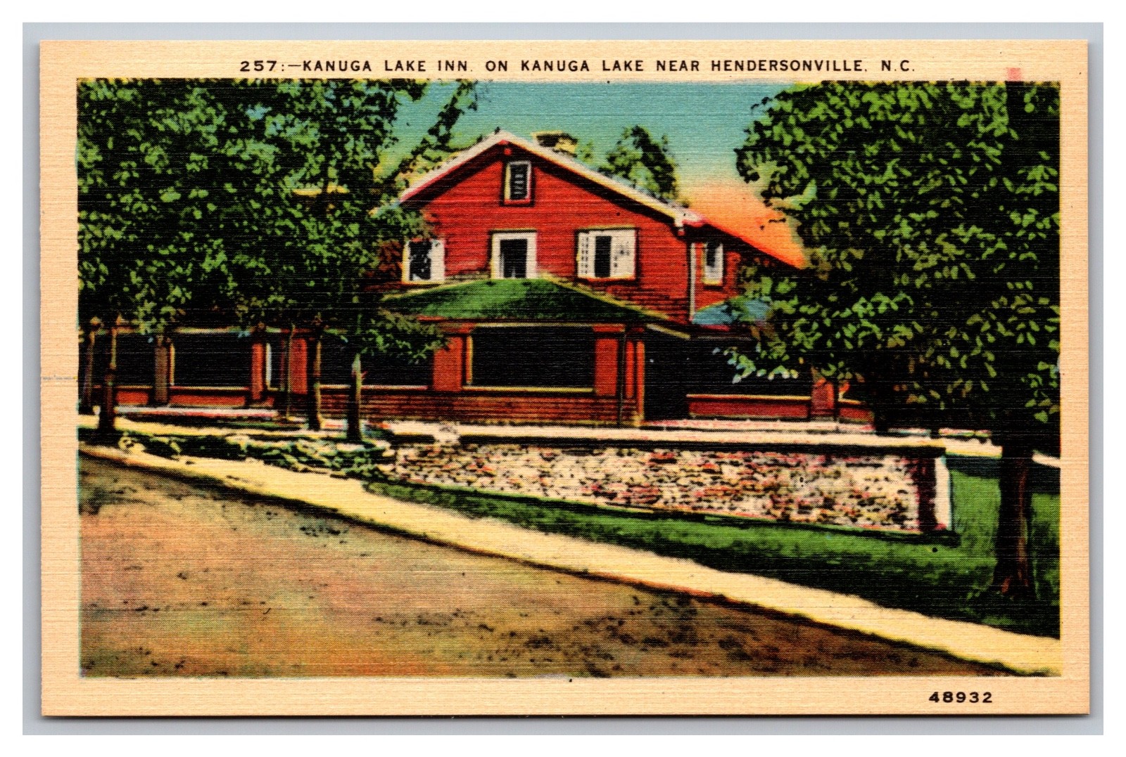 Hendersonville NC Kanuga Lake Inn 257 Unposted Linen Postcard