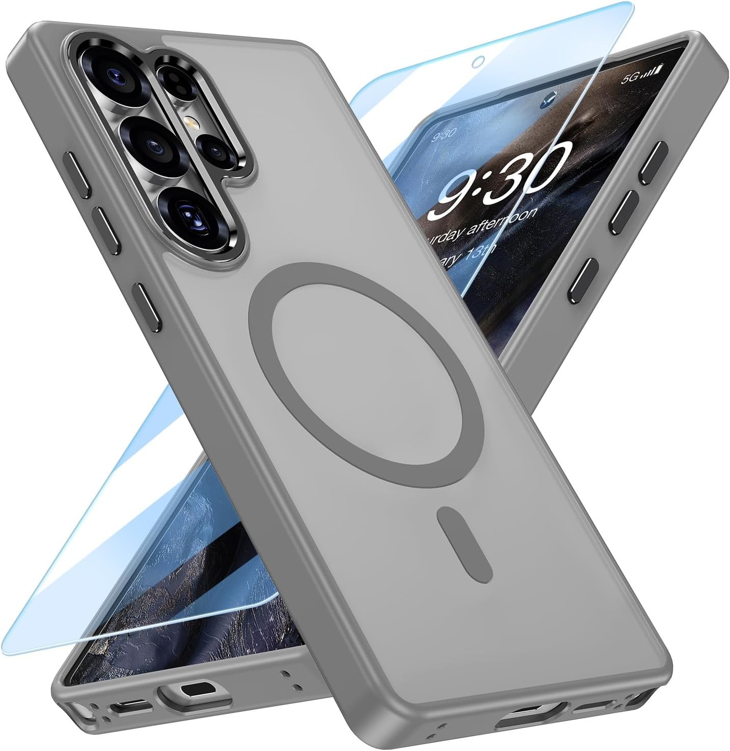 Magnetic Case for Samsung Galaxy S26 Ultra, Stylish Slim Translucent Matte Grey