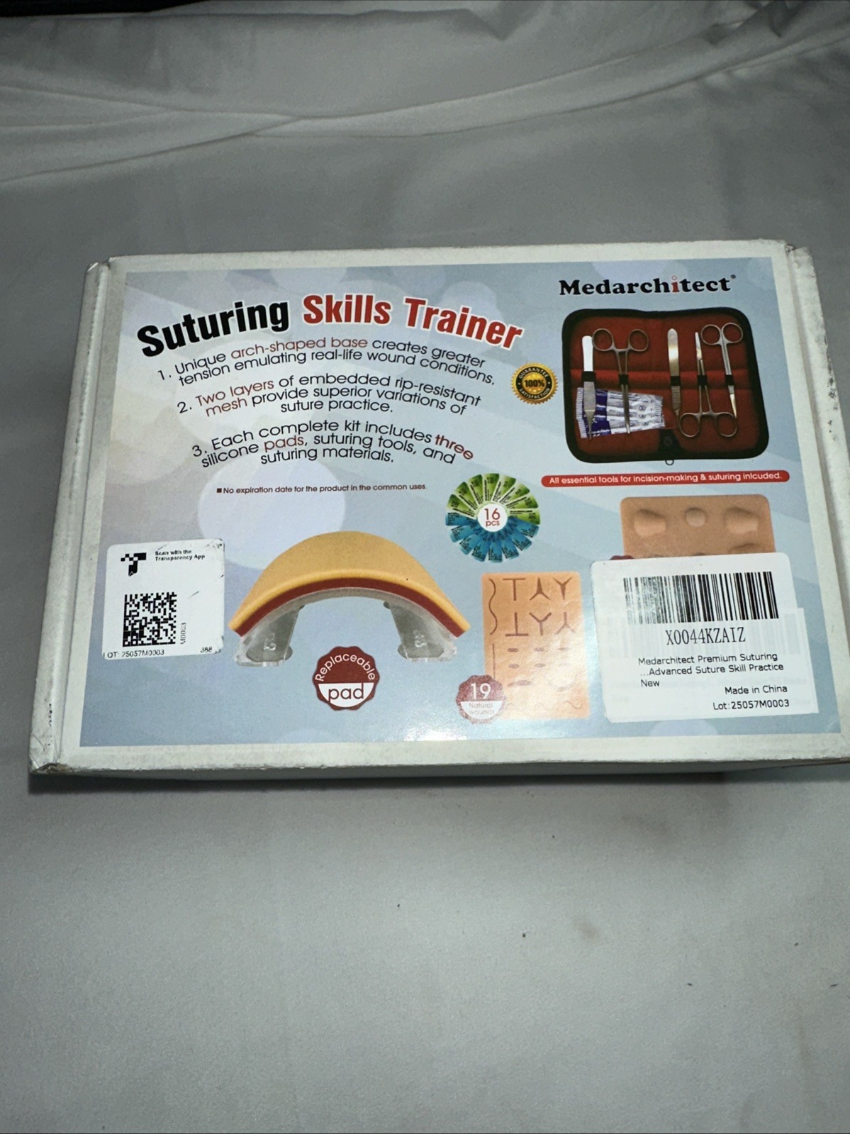 Premium Suturing Skill Trainer Including DIY Incision Suture Pad with Hook & ...