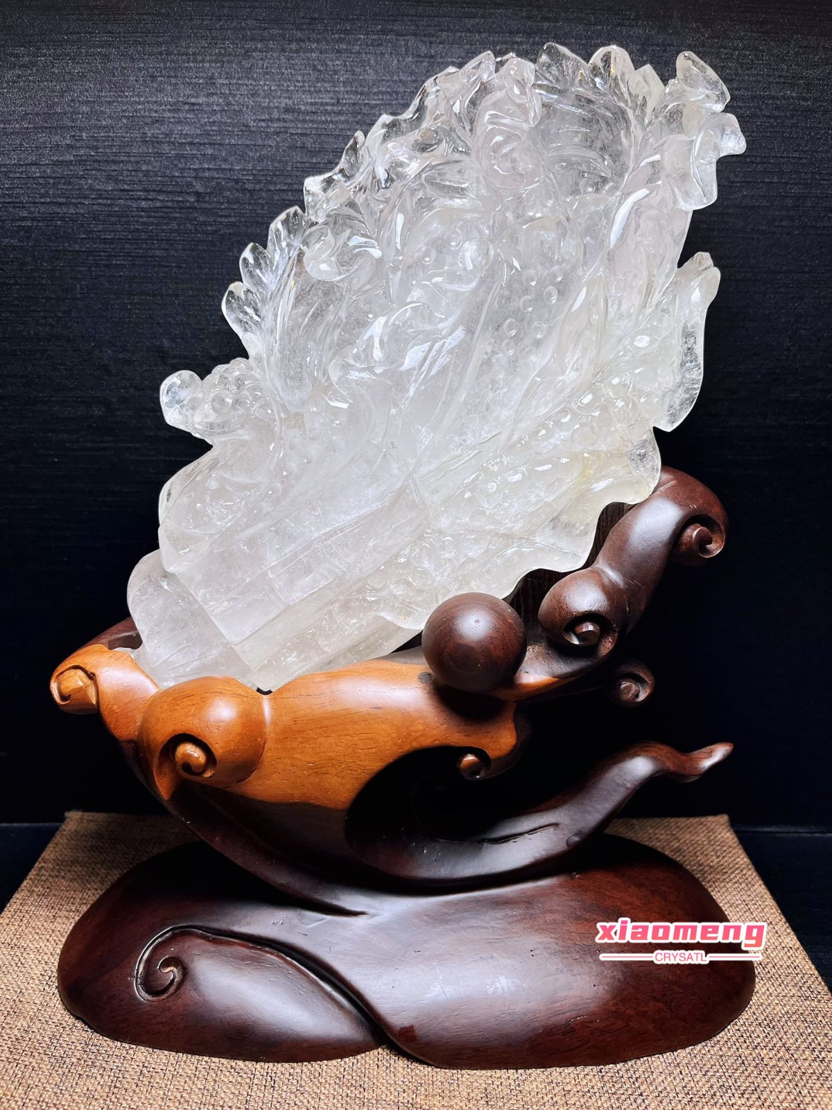 Natural and Beautiful White Crystal Handmade Cabbage Ornament