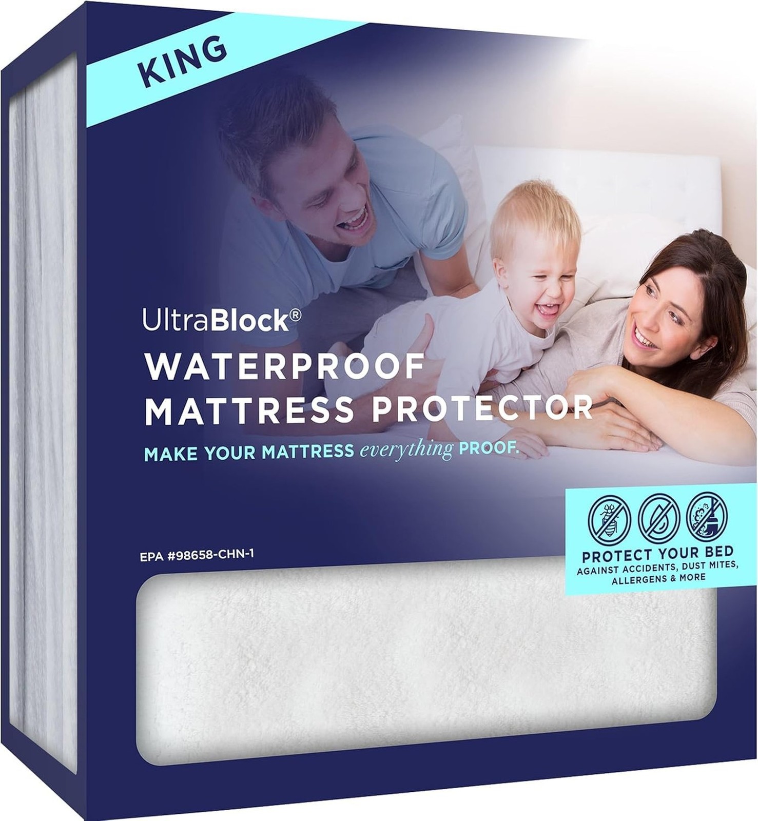 UltraBlock Waterproof Mattress Protector (Twin XL) – Breathable, Noiseless