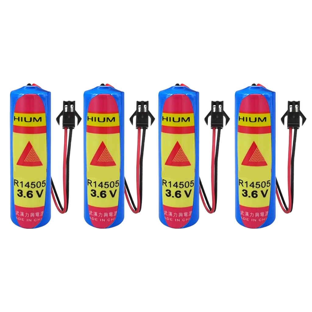 4PCS ER14505M 3.6V 2200mAh Battery with SM Black Plug for Water Meter