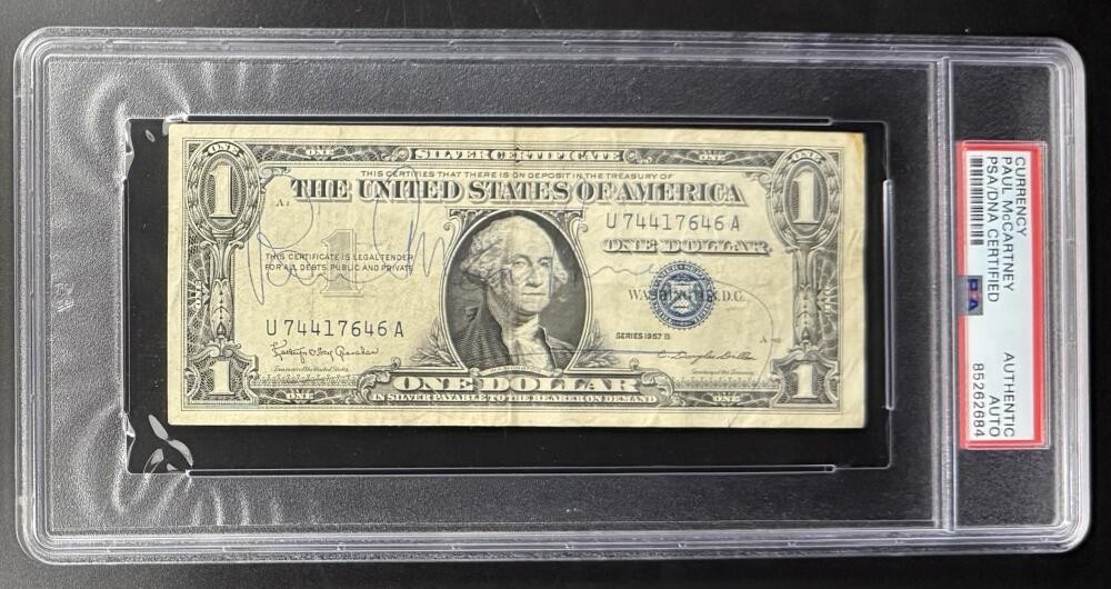 Paul McCartney Beatles Signed Autograph PSA/DNA Slabbed Encapsulated $1 Dollar B