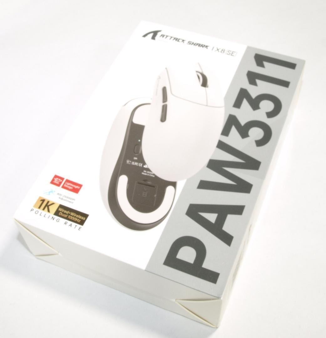 Attack Shark Gaming Mouse X8SE PAW3311 Wired Wireless Black Unused