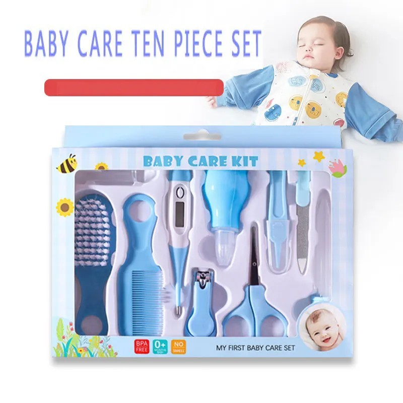 10PCS Baby Health Care Kit – Nail, Hair, Thermometer & Grooming Essentials Set